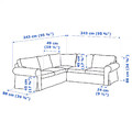 EKTORP Corner sofa, 4-seat, Hakebo dark grey