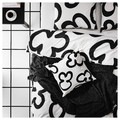 KLIPPBRÄCKA Cushion cover, white/black, 50x50 cm