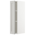 METOD Wall cabinet with shelves, white/Lerhyttan light grey, 20x80 cm