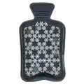Instant Hot Water Bottle Snowflakes, black
