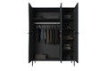 Wardrobe Nicole 150 cm, dark blue, black handles and legs