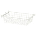 HJÄLPA Wire basket with pull-out rail, white, 60x40 cm