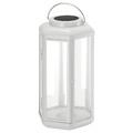 SOLVINDEN LED solar-powered table lamp, lantern/white, 28 cm