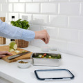 IKEA 365+ food container, rectangular/stainless steel, 15x6 cm