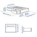 NORDLI Bed frame with storage and mattress, anthracite/Vågstranda firm, 90x200 cm