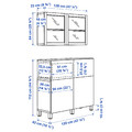 BESTÅ Storage combination w doors/drawers, black-brown/Selsviken/Stubbarp high-gloss/black clear glass, 120x42x213 cm