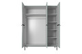 Wardrobe Nicole 150 cm, sage, black handles and legs