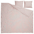 SOLFIBBLA Duvet cover and 2 pillowcases, white red/stripe, 200x200/50x60 cm