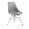 Chair Eris, 1pc, PP/faux leather, grey/chrome