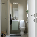 ENHET / TVÄLLEN Wash-stnd w door/wash-basin/tap, white/pale grey-green, 44x43x65 cm