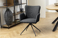 Upholstered Chair with Armrests Laura, dark grey