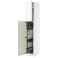 METOD High cabinet with cleaning interior, white/Vallstena white, 40x60x220 cm