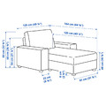 VIMLE Chaise longue, with wide armrests/Gunnared beige