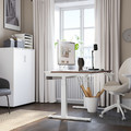 MITTZON Desk sit/stand, electric walnut veneer/white, 120x60 cm