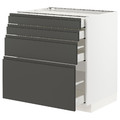 METOD / MAXIMERA Base cab 4 frnts/4 drawers, white/Voxtorp dark grey, 80x60 cm