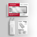 AXAGON Wall Charger EU Plug ACU-DPQ65W GaN 3xport 65W, white