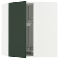 METOD Corner wall cabinet with carousel, white/Havstorp deep green, 68x80 cm