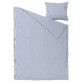 BERGPALM Duvet cover and pillowcase, blue/striped, 150x200/50x60 cm