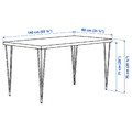 SKÅLSTA Table and 4 chairs, light grey-beige hairpin black-grey/plastic beige tubular metal/black-grey, 140x80 cm