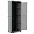 Keter Stilo Tall Storage Cabinet, black/grey