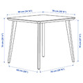 LISABO / KRYLBO Table and 2 chairs, ash veneer/Tonerud dark beige, 88 cm