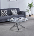 Coffee Table Amber 90cm, transparent/chrome
