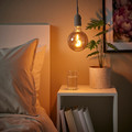 GRÅVACKA / MOLNART Pendant lamp with light bulb, beige/grey clear glass, 125 mm