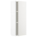 METOD Wall cabinet with shelves, white/Voxtorp high-gloss/white, 20x80 cm