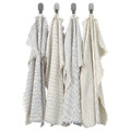 VÄLVÅRDAD Tea towel, white/blue patterned, 45x60 cm