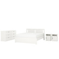 SONGESAND Bedroom furniture, set of 4, white, 160x200 cm