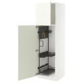 METOD High cabinet with cleaning interior, white/Vallstena white, 60x60x200 cm