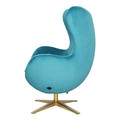 Armchair Egg Velvet Gold, blue