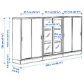 TONSTAD Storage combination w sliding doors, oak veneer/clear glass, 245x37x120 cm