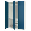 PAX / FYRUDDEN Wardrobe combination, white/blue, 150x60x236 cm