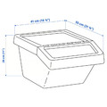 SORTERA Sorting bin with lid, beige, 37 l
