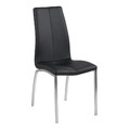 Chair Asama, black, chrome legs