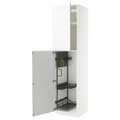 METOD High cabinet with cleaning interior, white Enköping/white wood effect, 60x60x240 cm