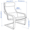 WRONG! POÄNG Armchair, white stained oak veneer/Skiftebo dark grey