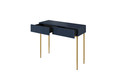 Modern Console Table Dresser Dressing Table Nicole, dark blue, gold legs