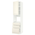 METOD / MAXIMERA High cab f oven w door/3 drawers, white/Bodbyn off-white, 60x60x240 cm