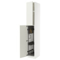 METOD High cabinet with cleaning interior, white/Veddinge white, 40x60x240 cm