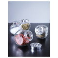 RAJTAN Spice jar, glass, aluminium-colour, 15 cl, 4 pack