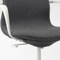 LÅNGFJÄLL Conference chair with armrests, Gunnared dark grey/white, 67x67 cm