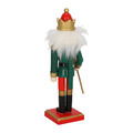 Nutcracker Christmas Decoration 15cm, green/crown