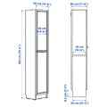 BILLY / OXBERG Bookcase with doors, brown walnut, 40x30x202 cm