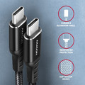 AXAGON USB Cable BUCM-CM15AB cable PD 60 W USB-C USB-C, 1.5m
