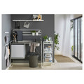 KNODD Bin with lid, grey, 16 l