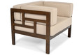 Garden Outdoor Armchair with Cushions, dark brown, beige