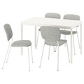 VIHALS / VIHALS Table and 4 chairs, white/white Tibbleby beige-grey, 120/180x74 cm