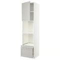 METOD / MAXIMERA Hi cab f ov/combi ov w dr/2 drwrs, white/Lerhyttan light grey, 60x60x220 cm